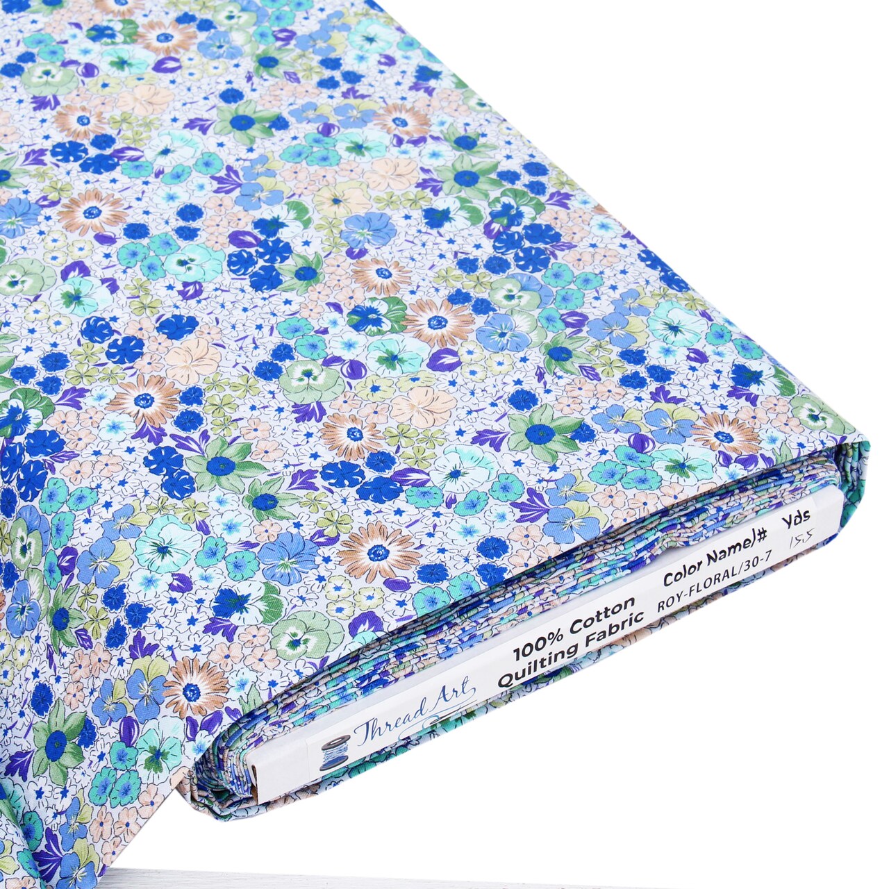 ThreadArt Premium Cotton Quilting Fabric By the Yard, 3yd or 10yd Cuts - Spring Picnic Collection - Gingham & Florals - 44" Width - 100% Cotton - Quilting, Sewing, Crafts
